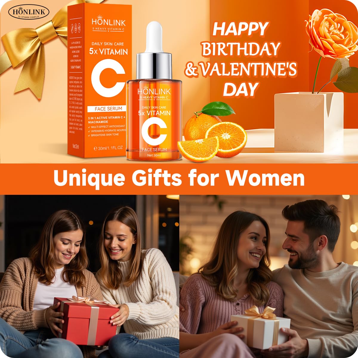 Vitamin C Gloss Serum korean - Stabilized Complex with Hyaluronic Acid & Centella Dull Facial Skin,Uneven Tone,Fine Lines,Pores, Dry Skin,TK Popular Skincare,Unique Gift for Women