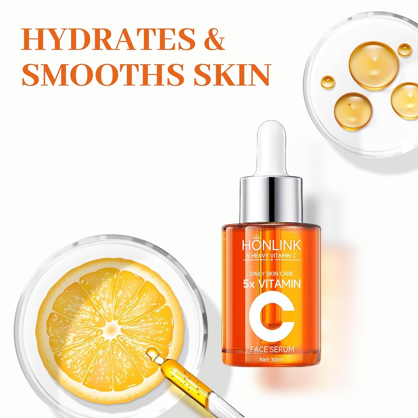 Vitamin C Gloss Serum korean - Stabilized Complex with Hyaluronic Acid & Centella Dull Facial Skin,Uneven Tone,Fine Lines,Pores, Dry Skin,TK Popular Skincare,Unique Gift for Women