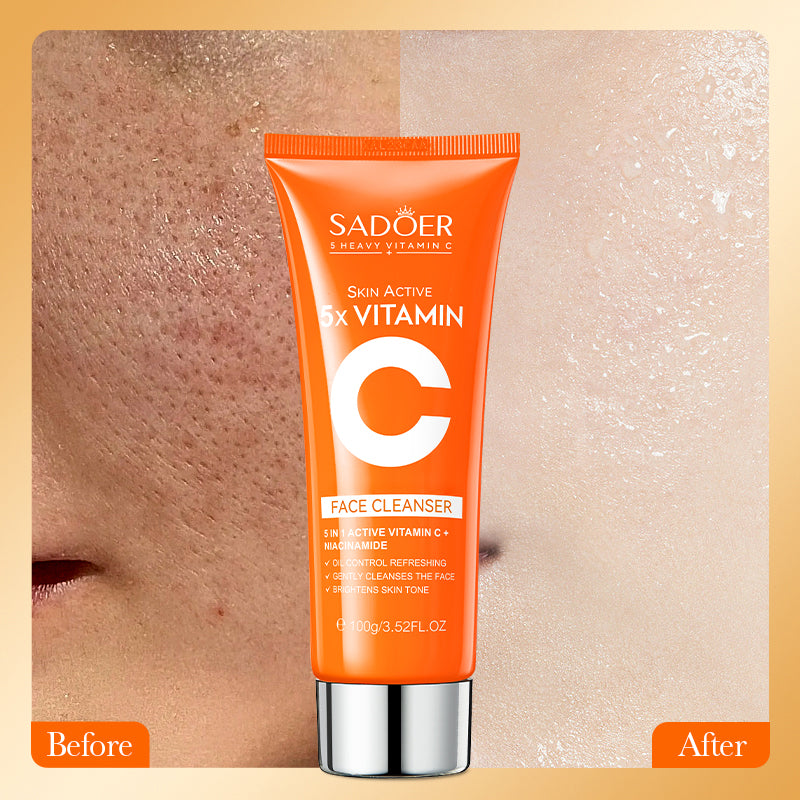 5X Vitamin C Face Cleanser - Deep Clean Gentle & Refresh for Radiant, Healthy-Looking Skin