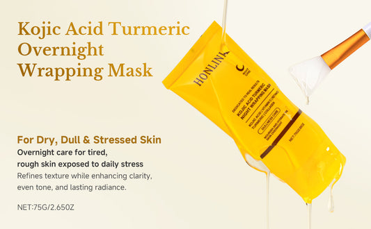 HONLINK Turmeric Overnight Peel off Face Mask with Collagen, Kojic Acid  for Hydrating