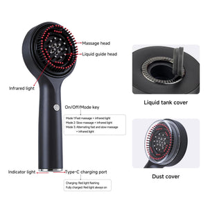 3 in 1 Scalp Massager Hair Growth Hair Oil Applicator,Electric Scalp Brush for Home,IPX7 - HONLINK