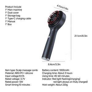 3 in 1 Scalp Massager Hair Growth Hair Oil Applicator,Electric Scalp Brush for Home,IPX7 - HONLINK