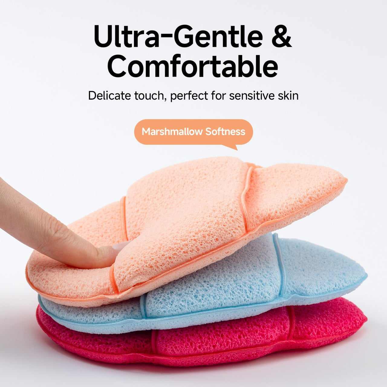 3PCS Face Sponge - Quick Foaming, Deep Cleansing & Exfoliating, Ultra - Soft for Sensitive Skin - HONLINK
