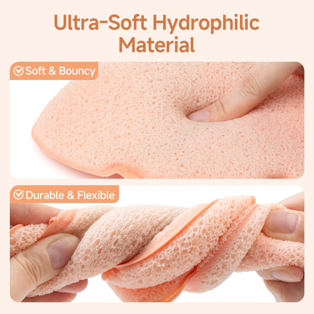3PCS Face Sponge - Quick Foaming, Deep Cleansing & Exfoliating, Ultra - Soft for Sensitive Skin - HONLINK