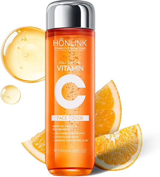 5X Vitamin C Toner HONLINK Facial Care Toner, Hyaluronic Acid Hydrating Facial Treatment for Even Skin Korean Tone, Safe Glowing Skin 130ml,K-Beauty,Tk Popular Skin Care Products, Women Gift