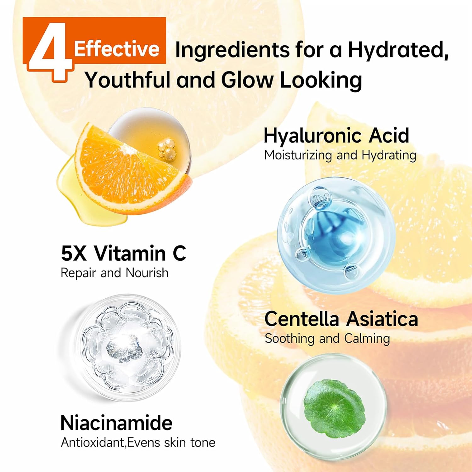 6-Piece Hydrating Skincare Set with Vitamin C & Niacinamide,HONKLINK Face Care Kit Includes Toner, Faical Serum,Cleanser,Moisturizer, Eye Cream & Body Lotion | Unique Gift for Women