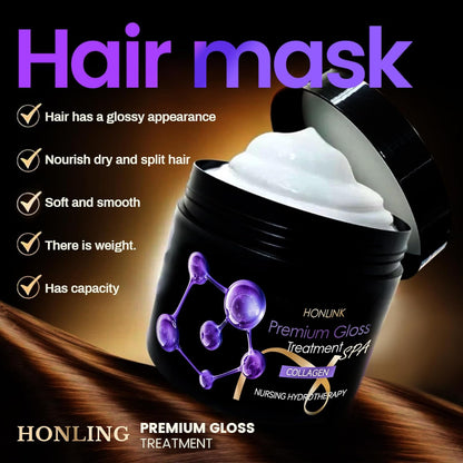 Collagen Hair Treatment Deep Repair Conditioning Argan Oil Collagen Hair Mask Essence for Dry Damaged Hair All Hair Types 300ml