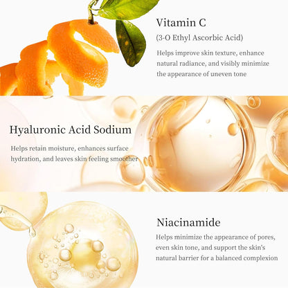 Vitamin C Gloss Serum korean - Stabilized Complex with Hyaluronic Acid & Centella Dull Facial Skin,Uneven Tone,Fine Lines,Pores, Dry Skin,TK Popular Skincare,Unique Gift for Women