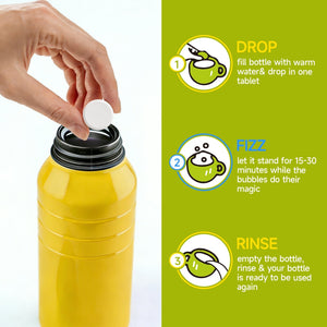 Bottle Cleaning Tablets | No Scrubbing & Zero Residue | Deep Clean & Odor Remover - HONLINK