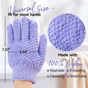 Exfoliating Glove - Spa Grade Bath Gloves for Pore Cleansing Dead Skin Removal & Helps Circulation - HONLINK