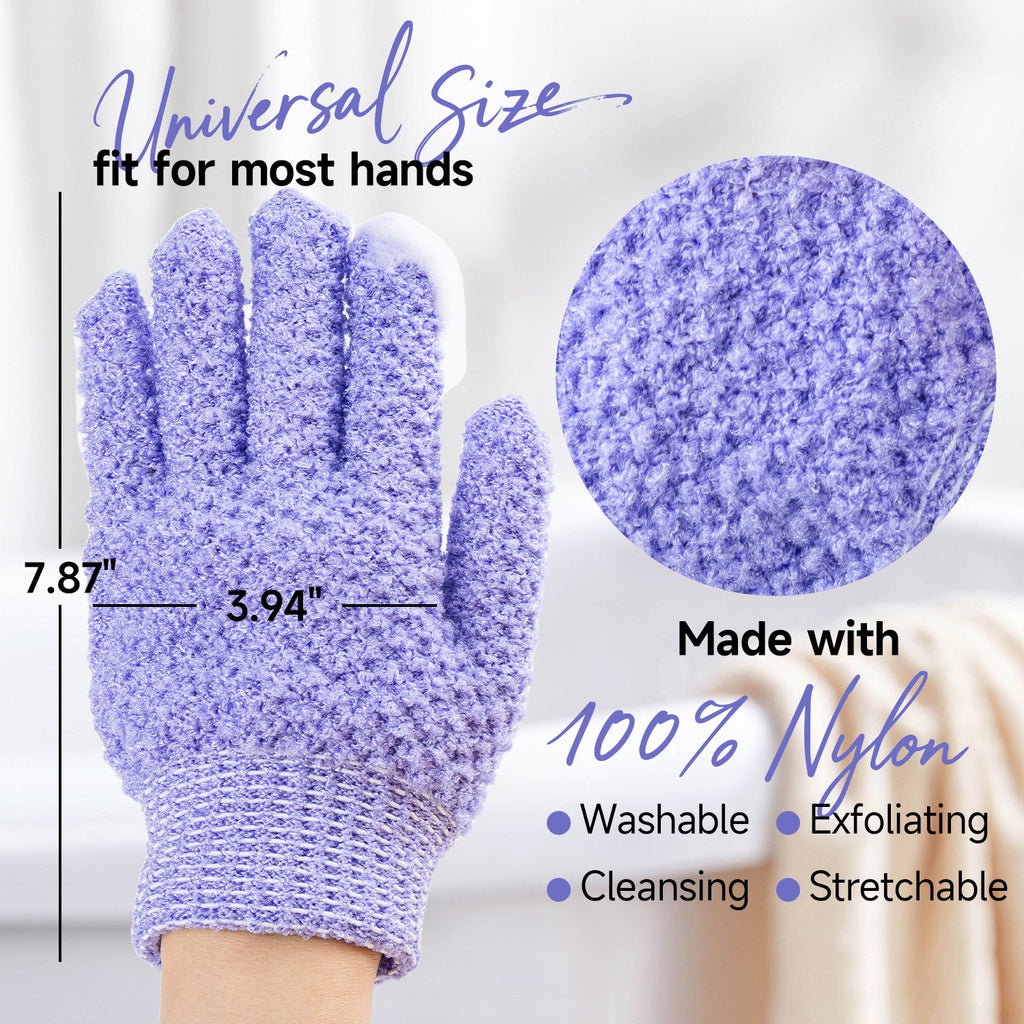 Exfoliating Glove - Spa Grade Bath Gloves for Pore Cleansing Dead Skin Removal & Helps Circulation - HONLINK