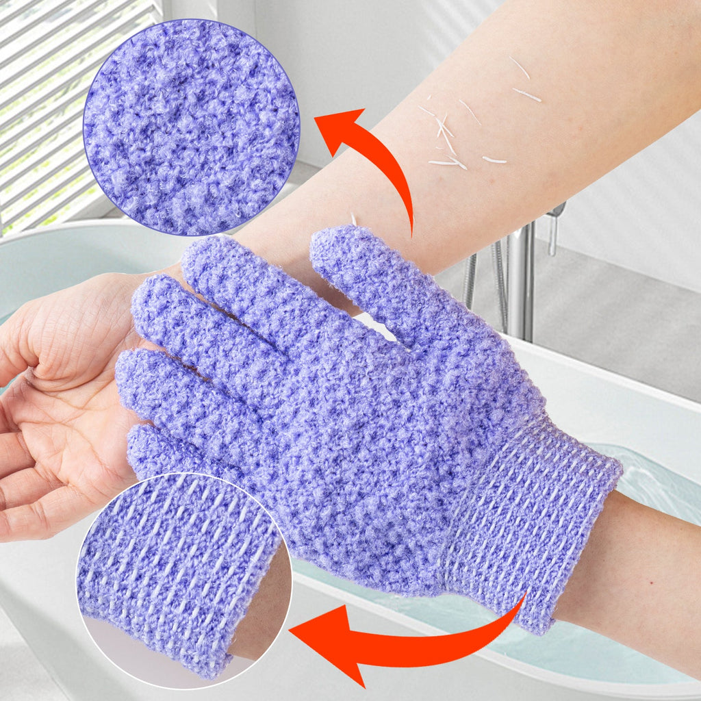 Exfoliating Glove - Spa Grade Bath Gloves for Pore Cleansing Dead Skin Removal & Helps Circulation - HONLINK