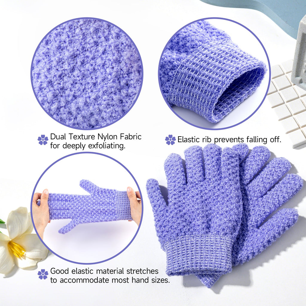 Exfoliating Glove - Spa Grade Bath Gloves for Pore Cleansing Dead Skin Removal & Helps Circulation - HONLINK