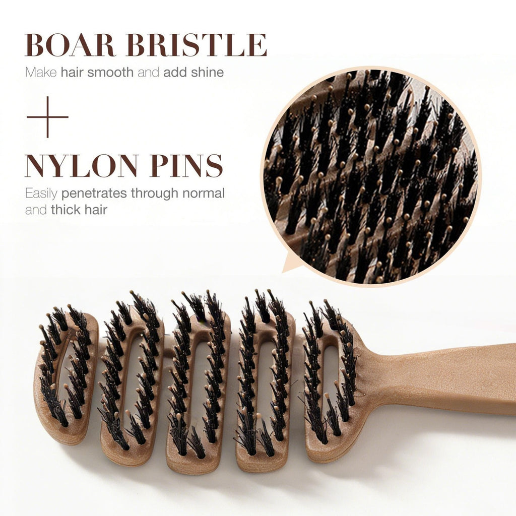Hair Brush - Boar Bristle Paddle Hairbrush for All Hair Type