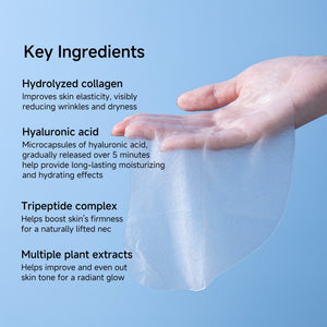 HONLINK Neck Mask 8PCS with Hydrolyzed Collagen & Hyaluronic Acid for Crepey Skin Reduces Fine Lines