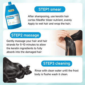 Polypeptide Keratin Hair Restoring Cream - Deep Repair Conditioner for Damaged, Dry & Frizzy Hair, Promoting Healthy Hair Growth - HONLINK