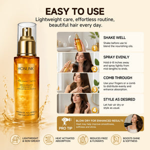 Rosemary & Argan Leave-In Hair Oil Spray for Dry Frizzy Hair & Shine with Perfume | Hair Mist for Heat Protectant Damaged Hair Repair - HONLINK