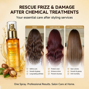 Rosemary & Argan Leave-In Hair Oil Spray for Dry Frizzy Hair & Shine with Perfume | Hair Mist for Heat Protectant Damaged Hair Repair - HONLINK