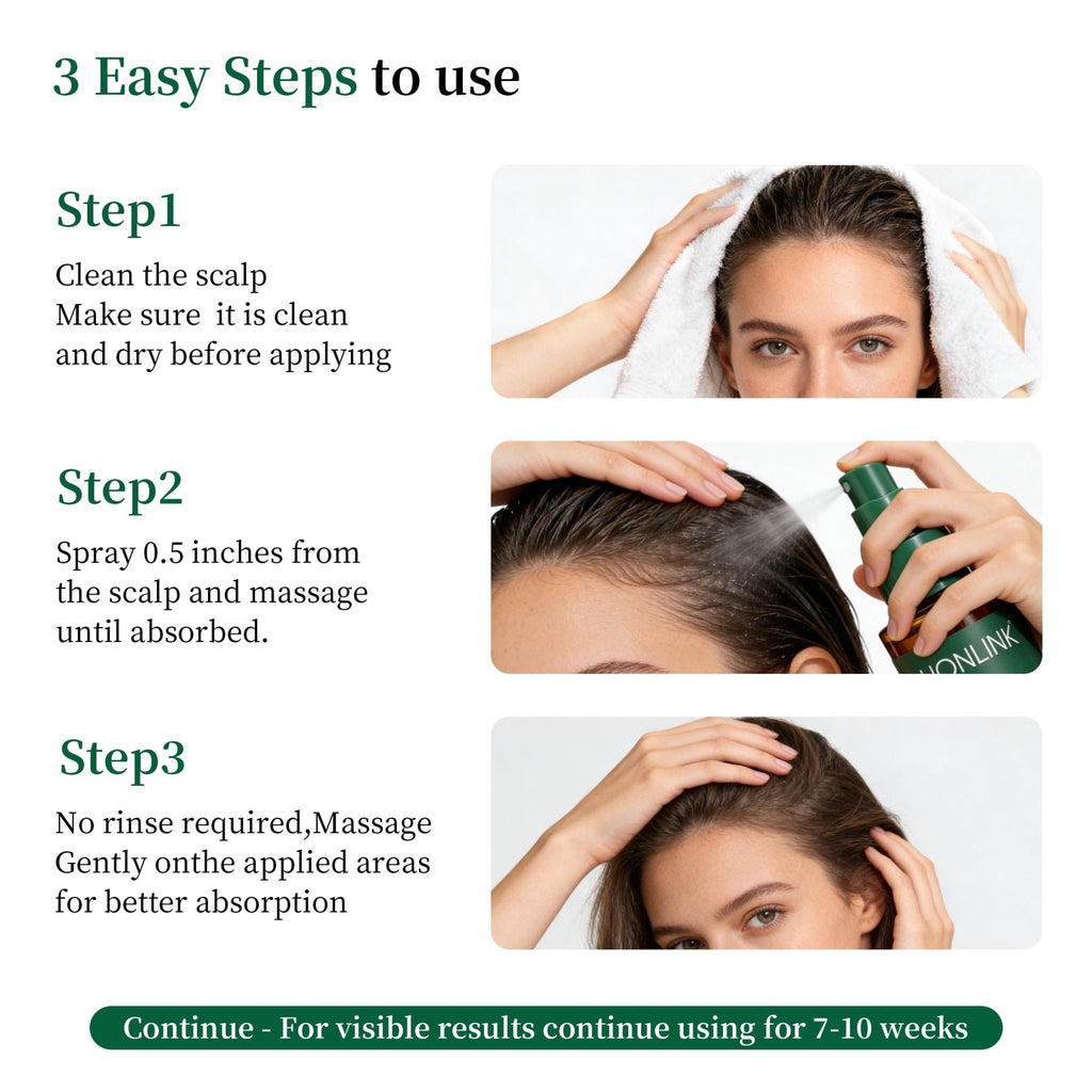 Rosemary Scalp Tonic for Hair Growth - with Ginseng & Caffeine - Revitalizing Hair Treatment for Hair Thinning & Hair Loss - HONLINK