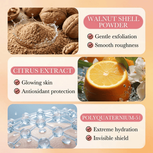 Vitamin C Scrub Body Wash - Multi - Amino Acids Base & Natural Walnut Shell Exfoliating Shower Gel, Polyquaternium - 51 Intense Hydration & Herbal Barrier Repair, 16.9oz - HONLINK